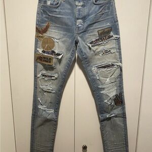 Amiri biker patch jeans indigo